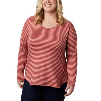 Dámské Mikiny Columbia Firwood Camp Long Sleeve Plus Size Červené Proužek WHQGRJ706